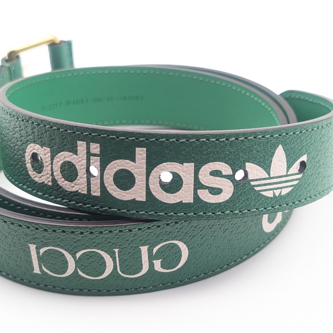 Gucci Adidas Collaboration Leather Belt