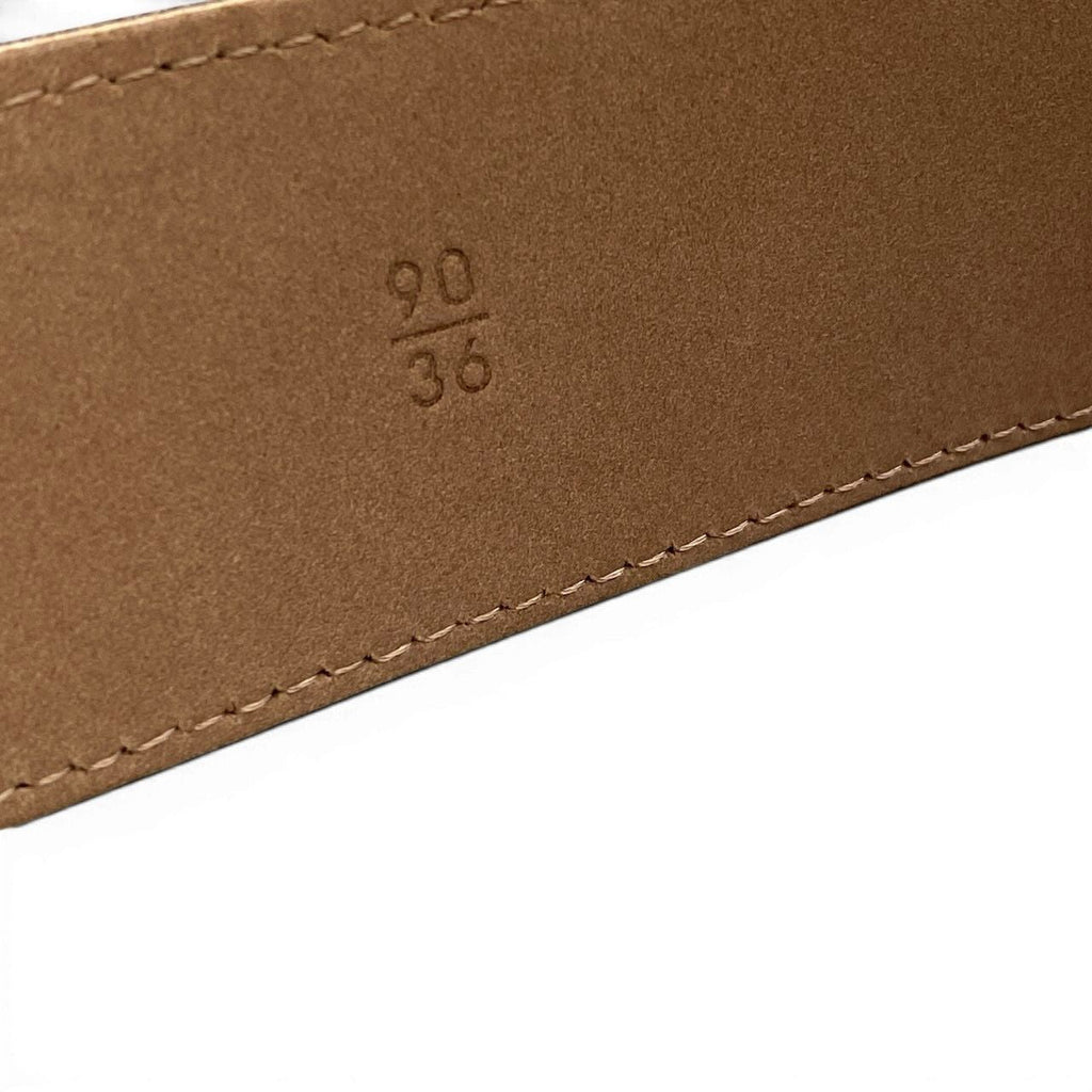 Chanel CC Logo Buckle Denim Leather Belt 36 90 Gray