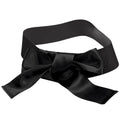 Chanel CC Logo Belt Ribbon Sash Fabric Leather Black