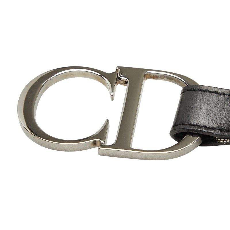 Dior Trotter CD Logo Buckle 70 Black White Canvas Leather Belt