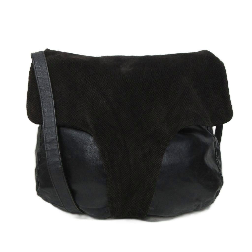 Bottega Veneta Archive Shoulder Bag Crossbody Suede Leather Reversible Dark