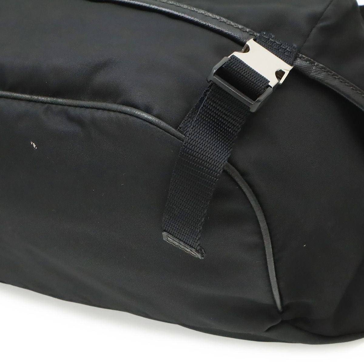 Prada Triangle Logo Belt Bag Nylon Leather Black