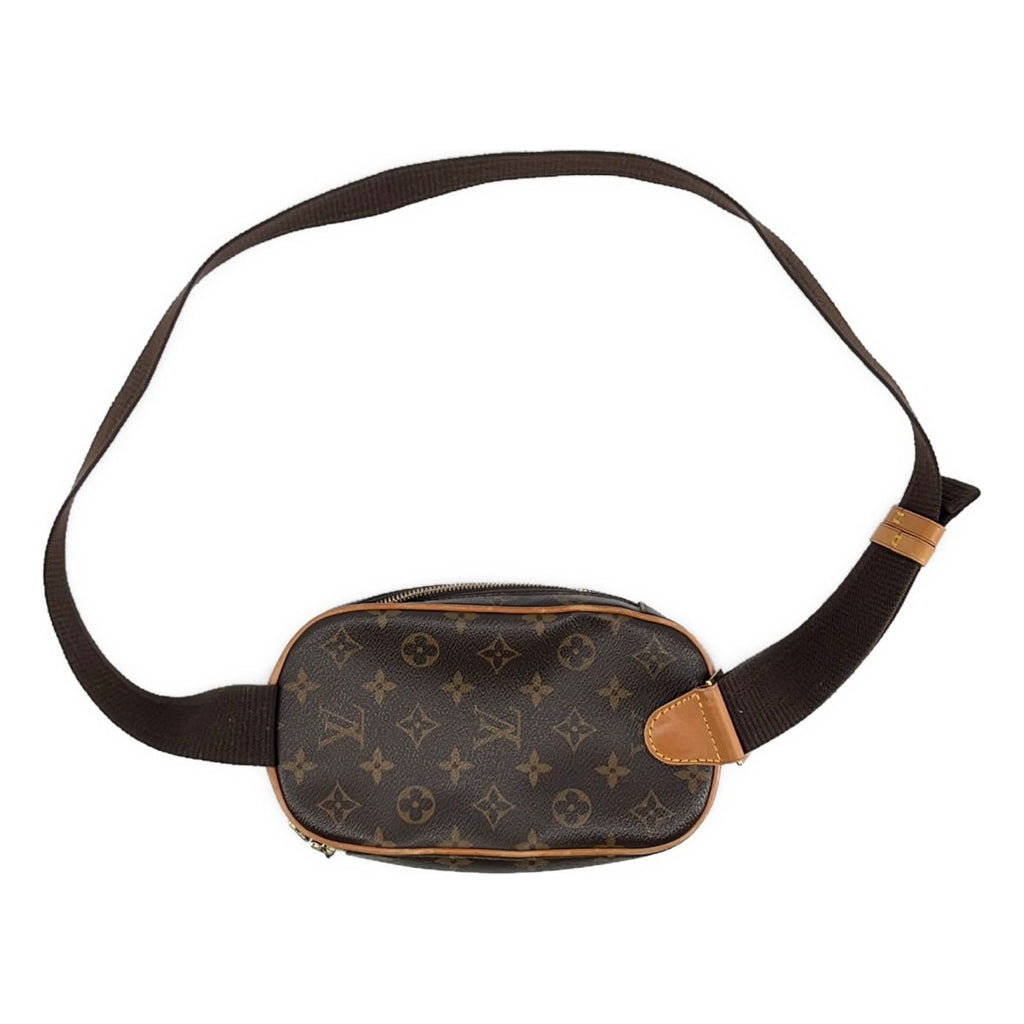 Louis Vuitton Pochette Gange Leather Monogram Belt Bag Brown