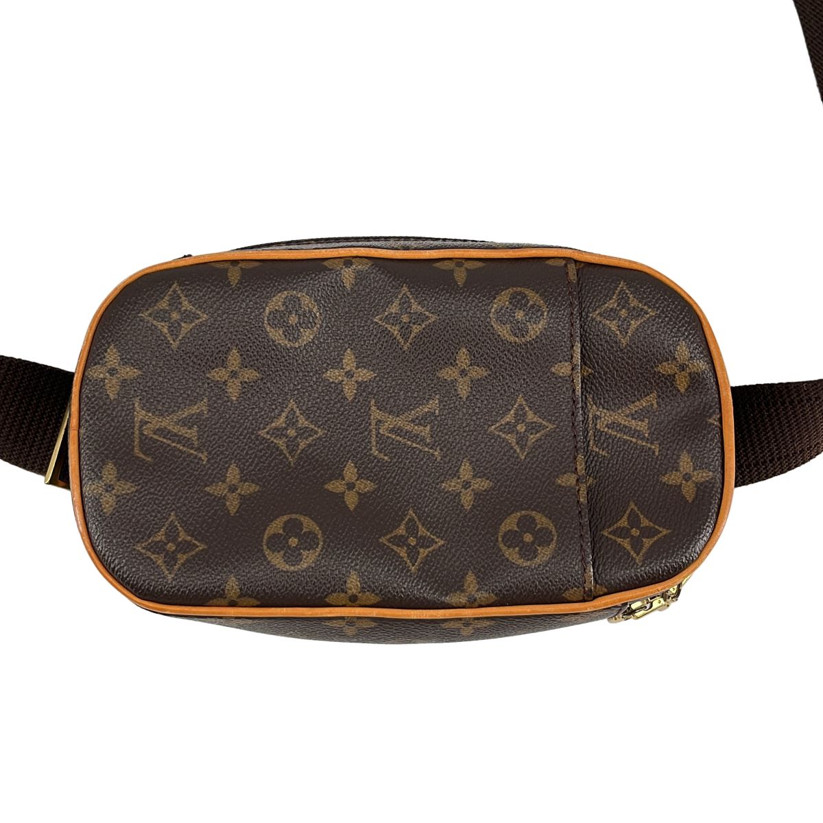 Louis Vuitton Pochette Gange Leather Monogram Belt Bag Brown