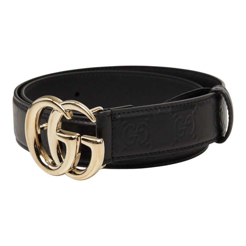 Gucci Double Buckle Belt 75 30 Black Leather