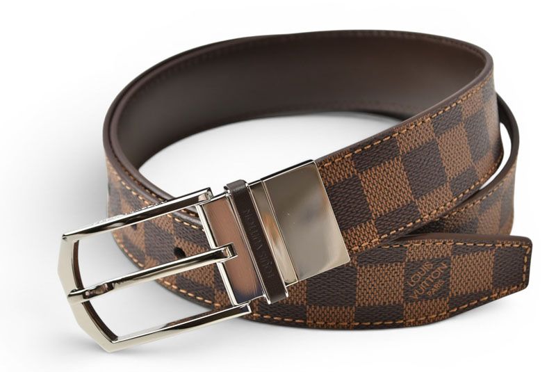 Louis Vuitton Belt Damier Reversible Leather Black Brown 90