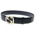 Gucci Interlocking Leather Belt Gold Black
