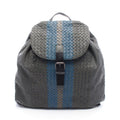 Bottega Veneta Backpack Intrecciato Gray Blue Leather