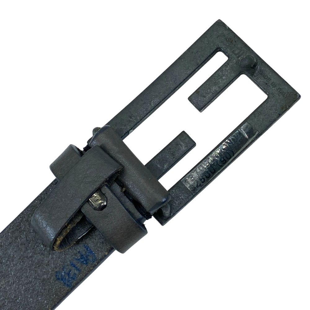 Fendi FF Logo Buckle Belt Leather Gray Practical