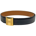 Hermes Cadena Buckle Reversible Belt Box Calf Courchevel Black Brown