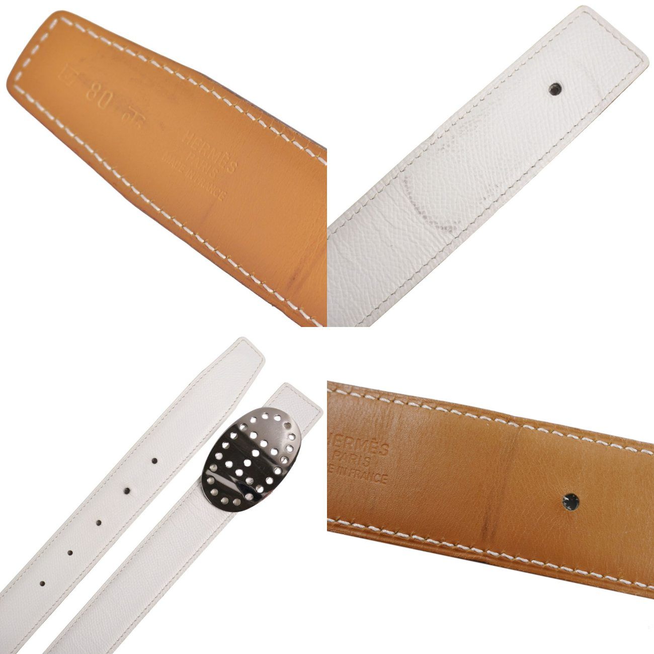 Hermes Belt Leather Reversible Evelyne Logo