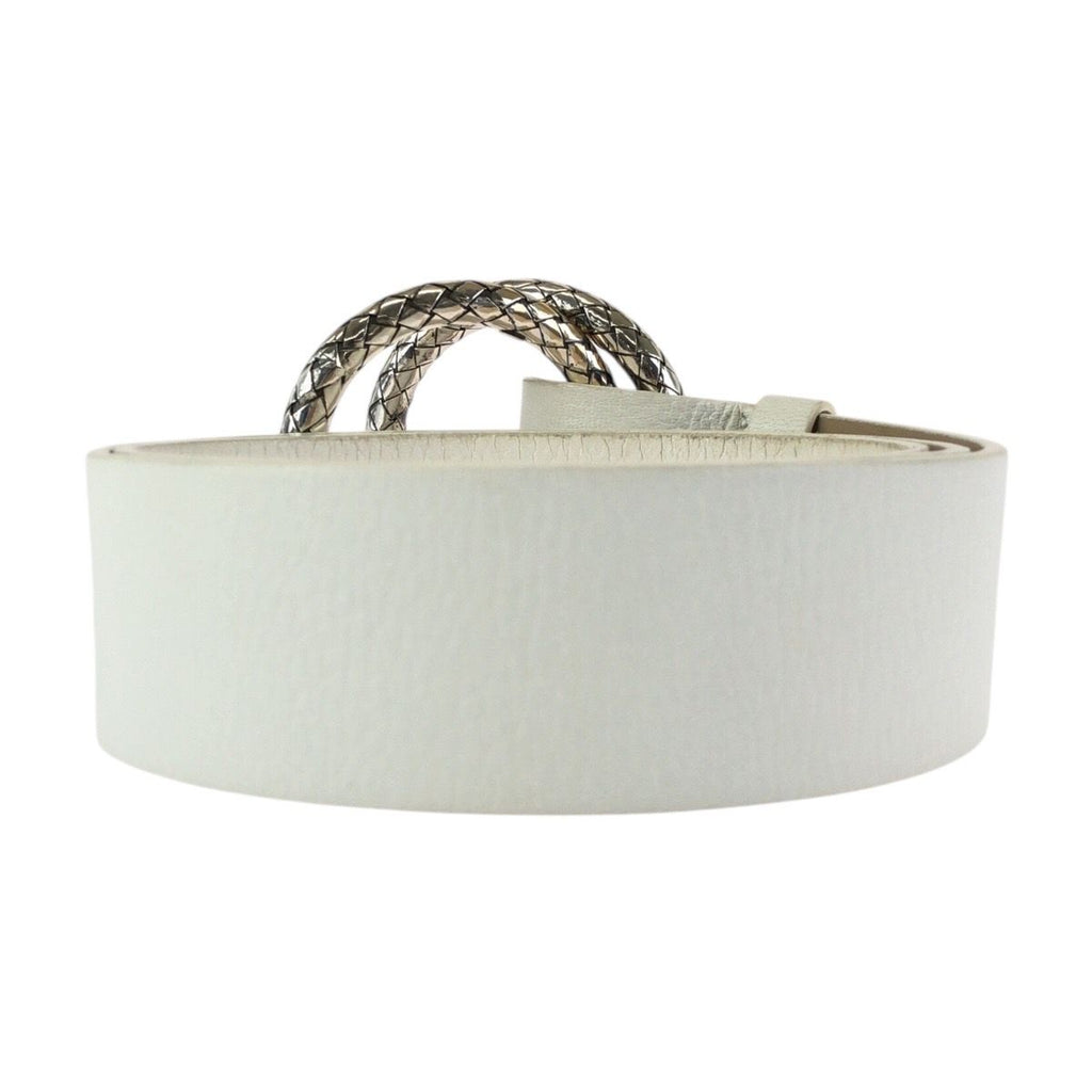Bottega Veneta White Silver Leather 925 Sterling Belt