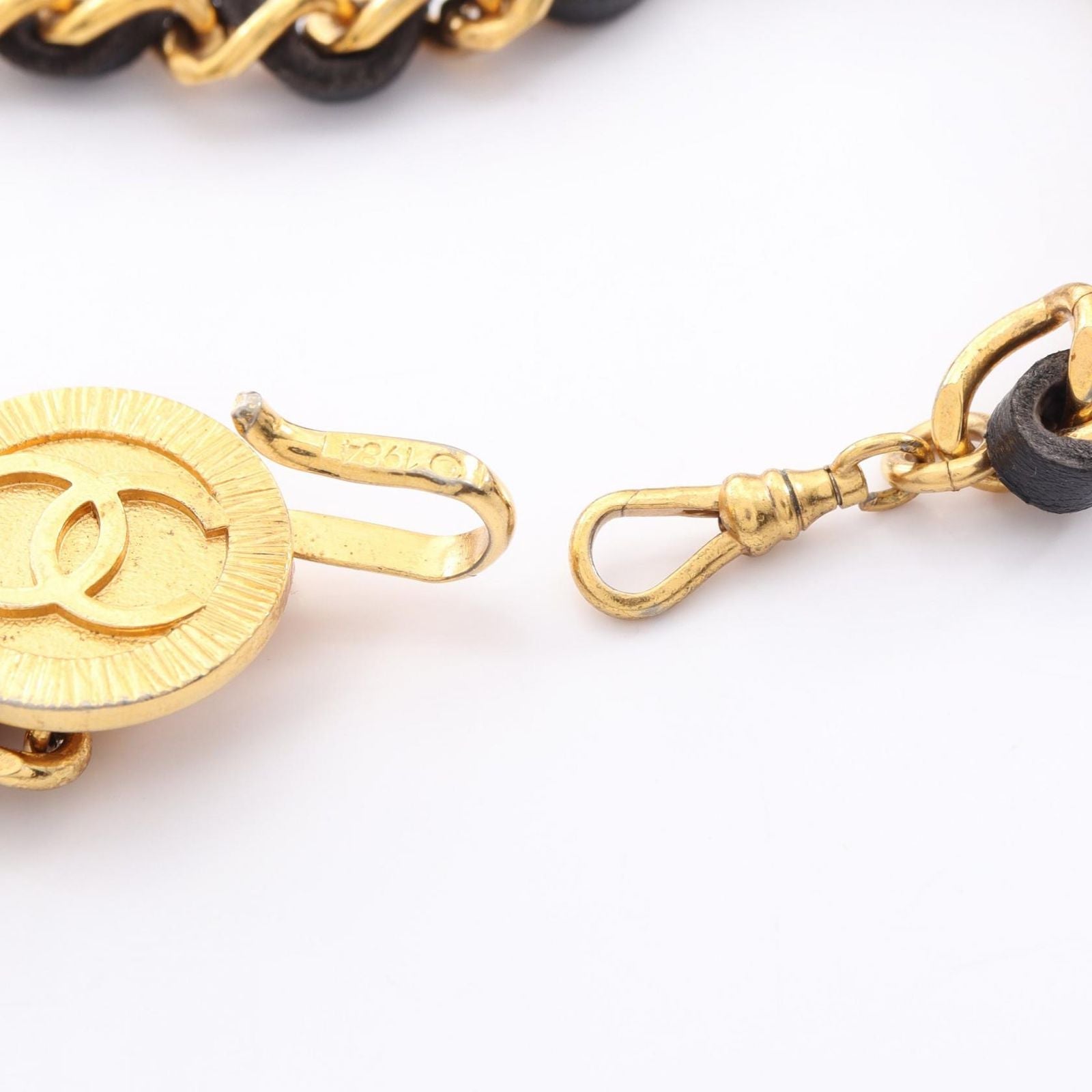 Chanel Belt CC Logo Chain Leather