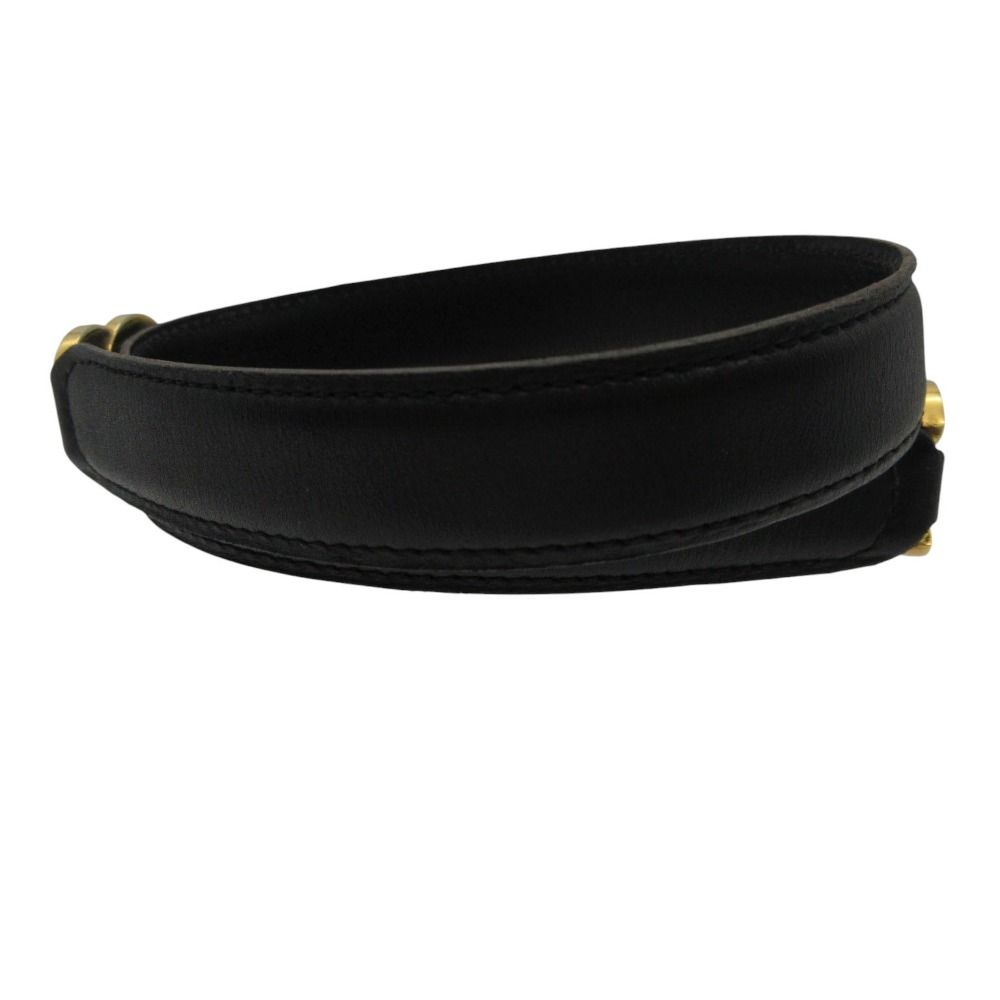 Chanel Belt CC Logo Cowhide Calf Leather Black Gold 65 26 Inch