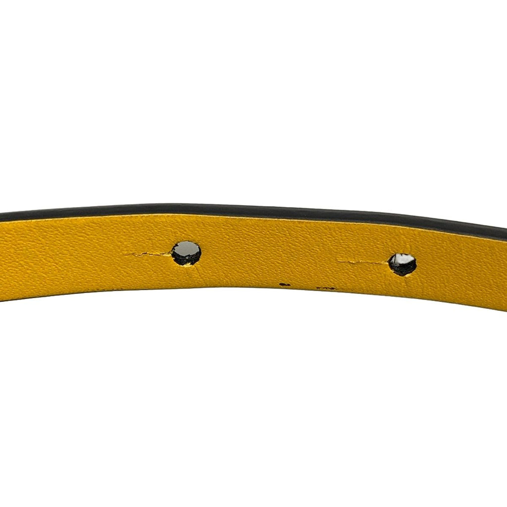 Loewe Belt White Dark Yellow Gold Reversible Anagram Leather