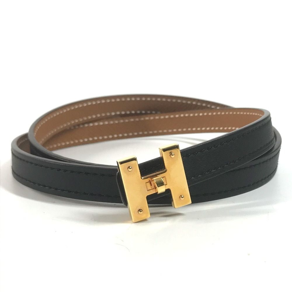 Hermes Mini Kelly Belt Epsom Black Gold