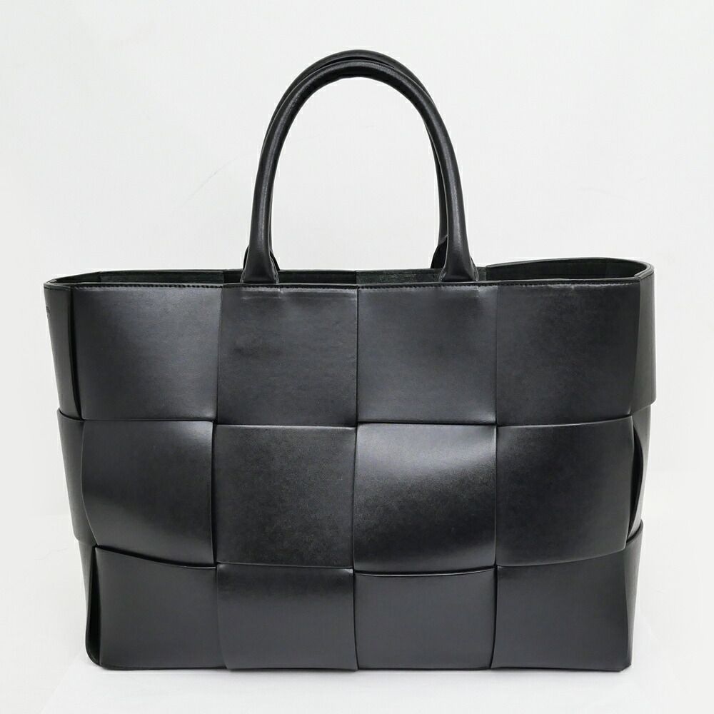 Bottega Veneta Arco Tote Bag Black Intrecciato Calf Leather