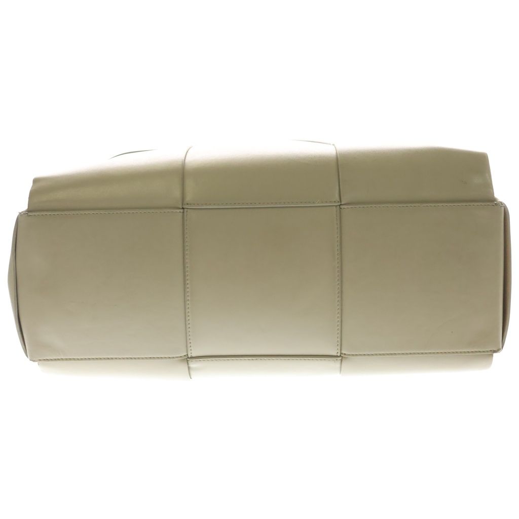 Bottega Veneta Arco Maxi Intreccia Leather 2-Way Handbag Beige