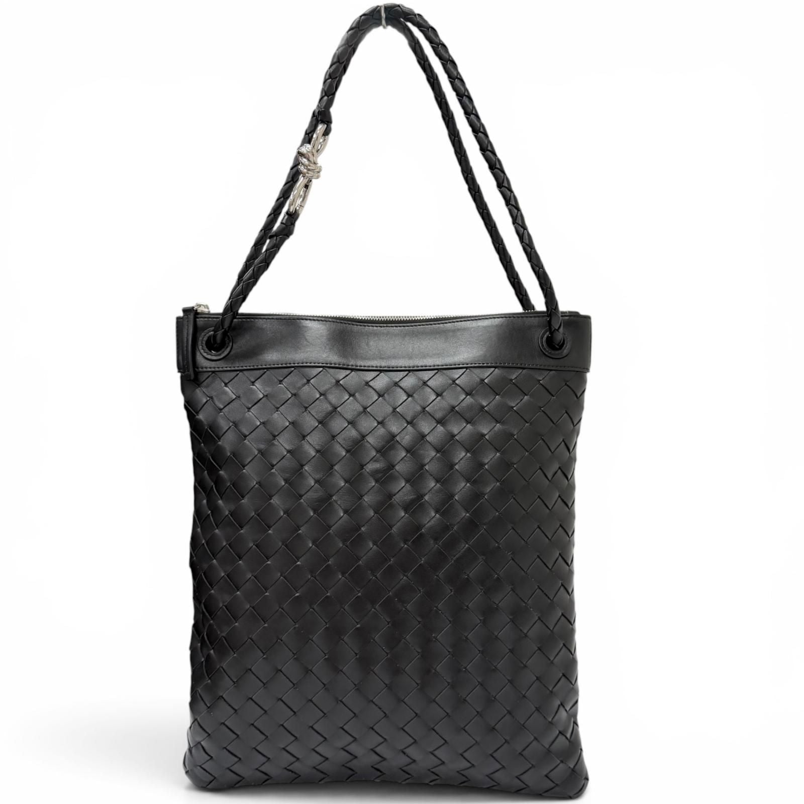 Bottega Veneta Andiamo Leather Intrecciato Messenger Flat Shoulder Bag