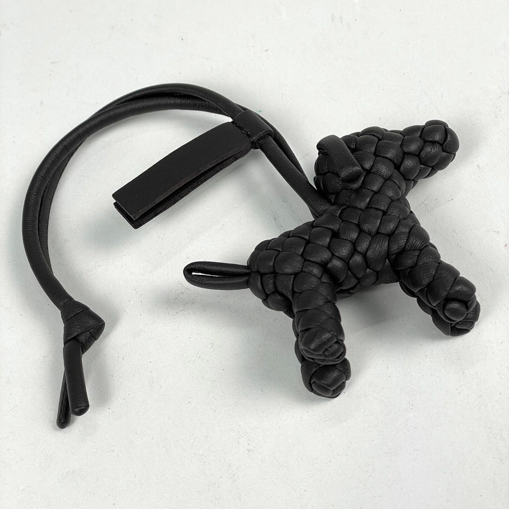 Bottega Veneta Bag Charm Intrecciato Dog Leather Brown