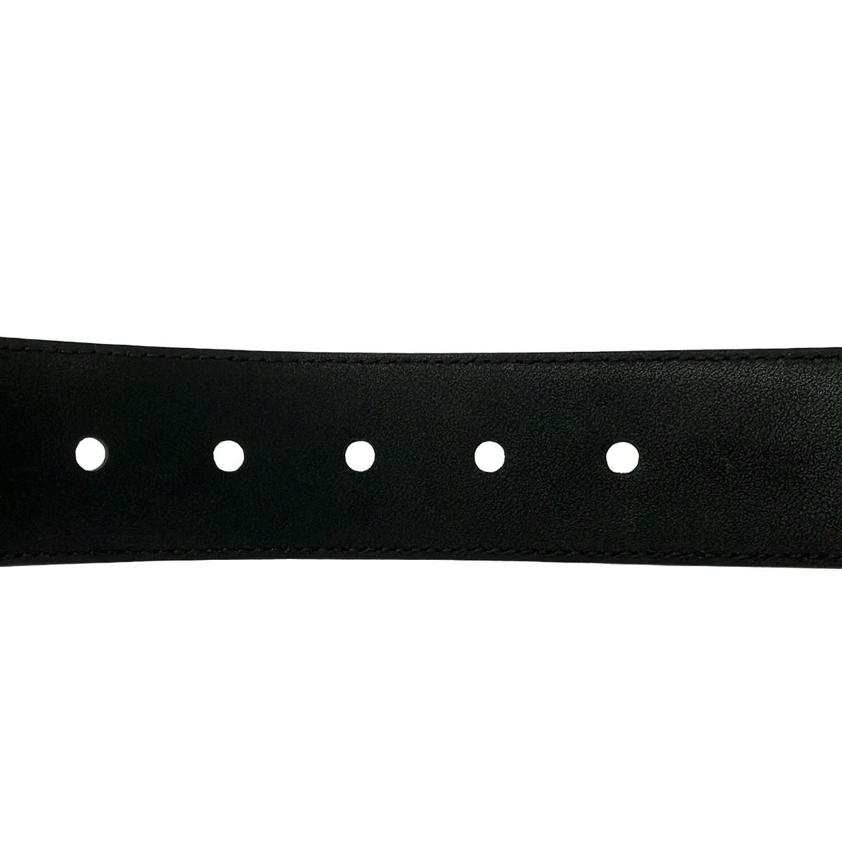 Gucci Belt 90 36 Black Silver Guccissima Line Leather