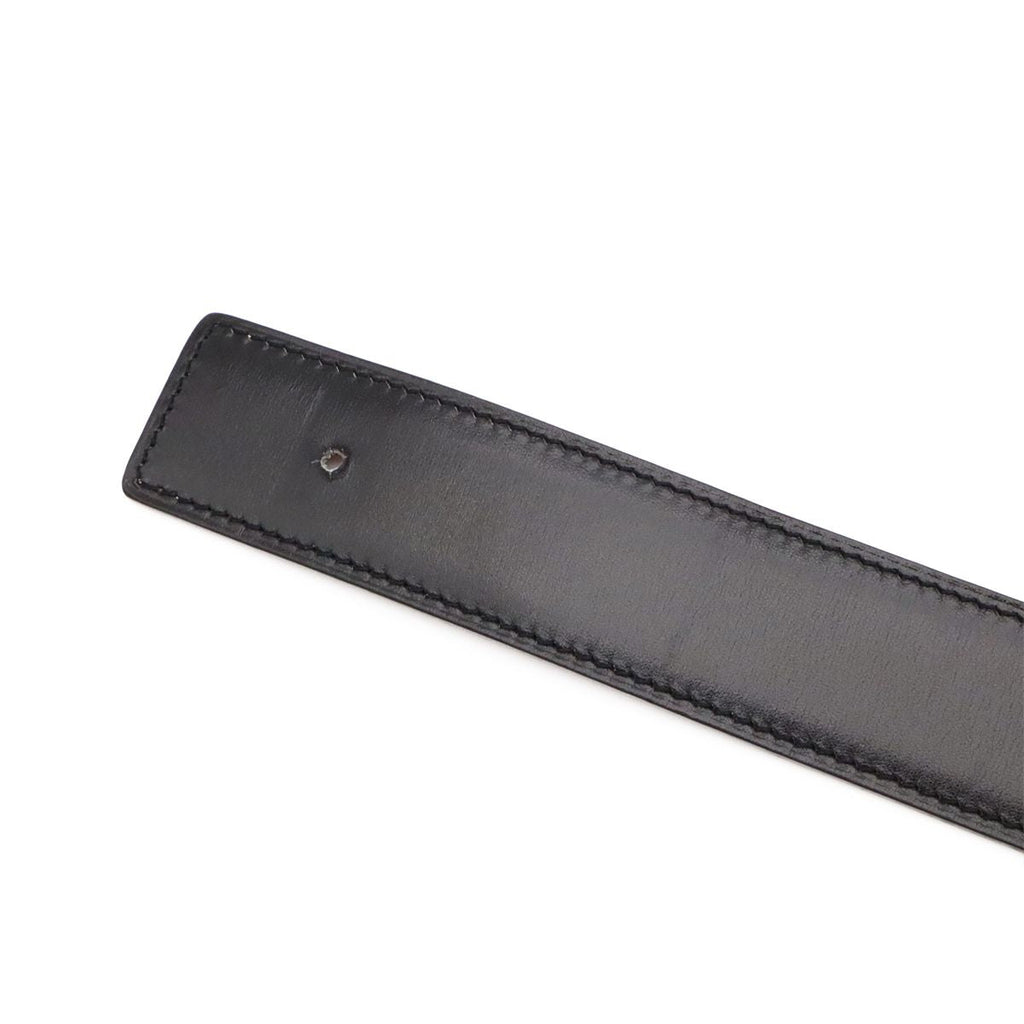 Hermes Chaine D'ancre Reversible Belt Leather Black Brown Gold 85