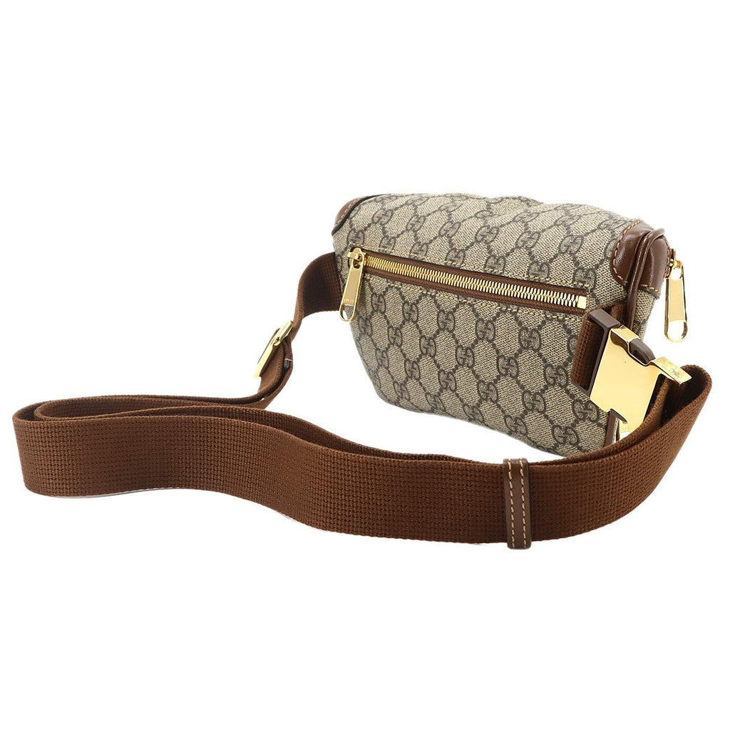 Gucci Interlocking Belt Bag Waist Pouch GG Supreme Leather Beige Brown