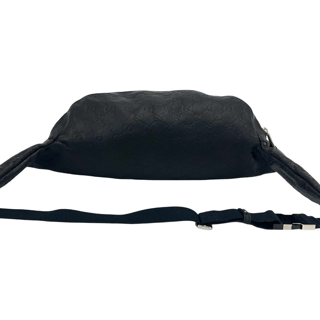 Gucci Almost Guccissima Leather Belt Bag Waist Pouch Black