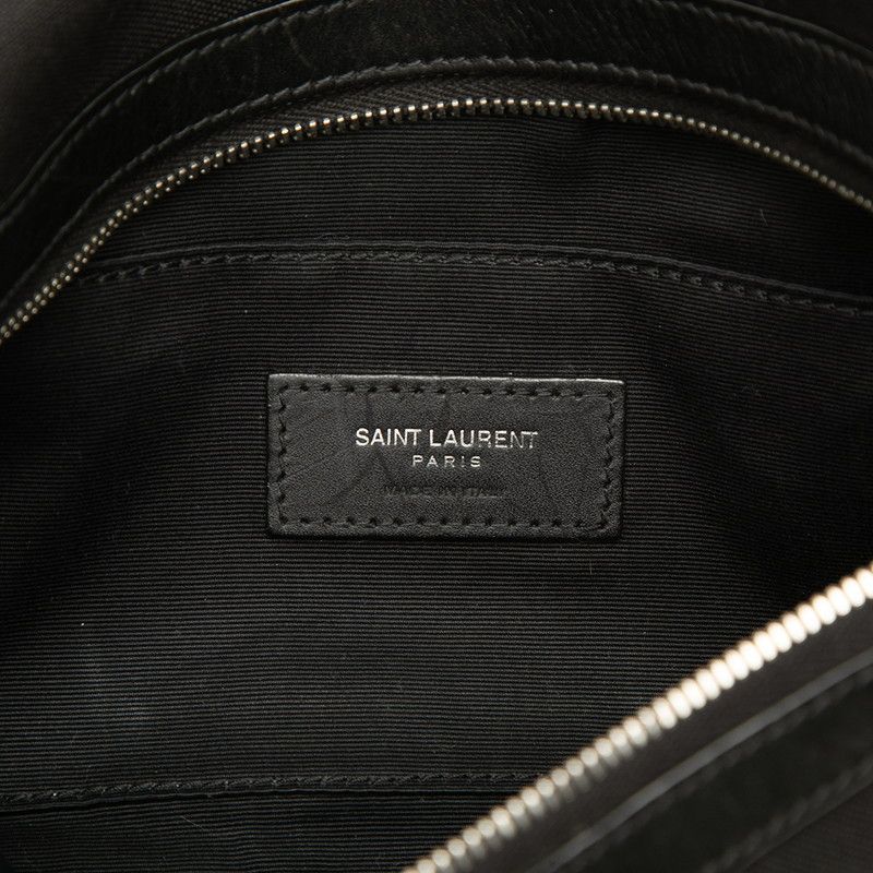 Saint Laurent Belt Bag Black Canvas Leather