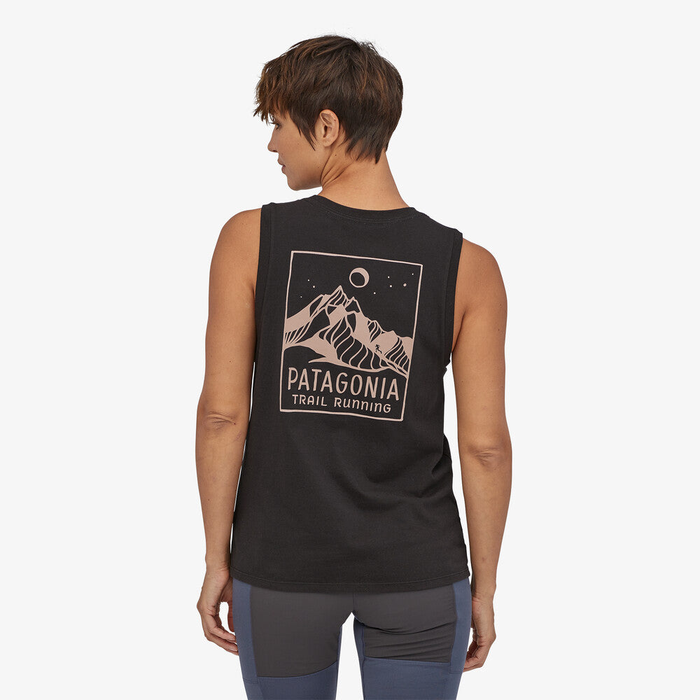 Patagonia Women's Ridgeline Runner Organic Cotton Muscle Tee canotta donna nera