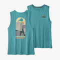 Patagonia Women's Save the Splitters Organic Cotton Muscle Tee canotta donna Iggy Blue