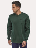 Patagonia Men's Long-Sleeved P-6 Logo Responsibilit-Tee T-shirt manica lunga in cotone Green