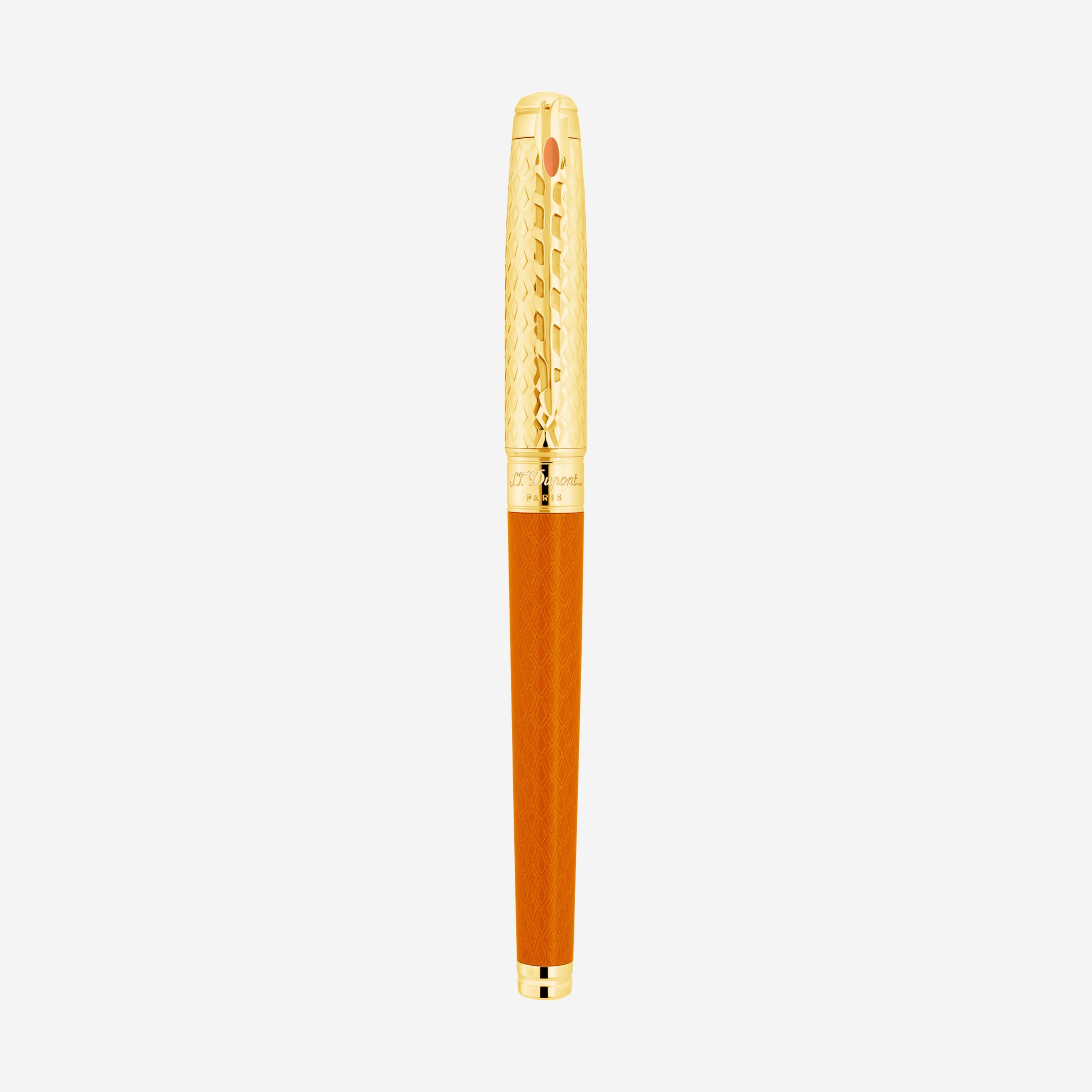 S.T. Dupont Line D Eternity Game of Thrones Fire Orange Yellow Gold Plated & Lacquer Fountain Pen 420037L