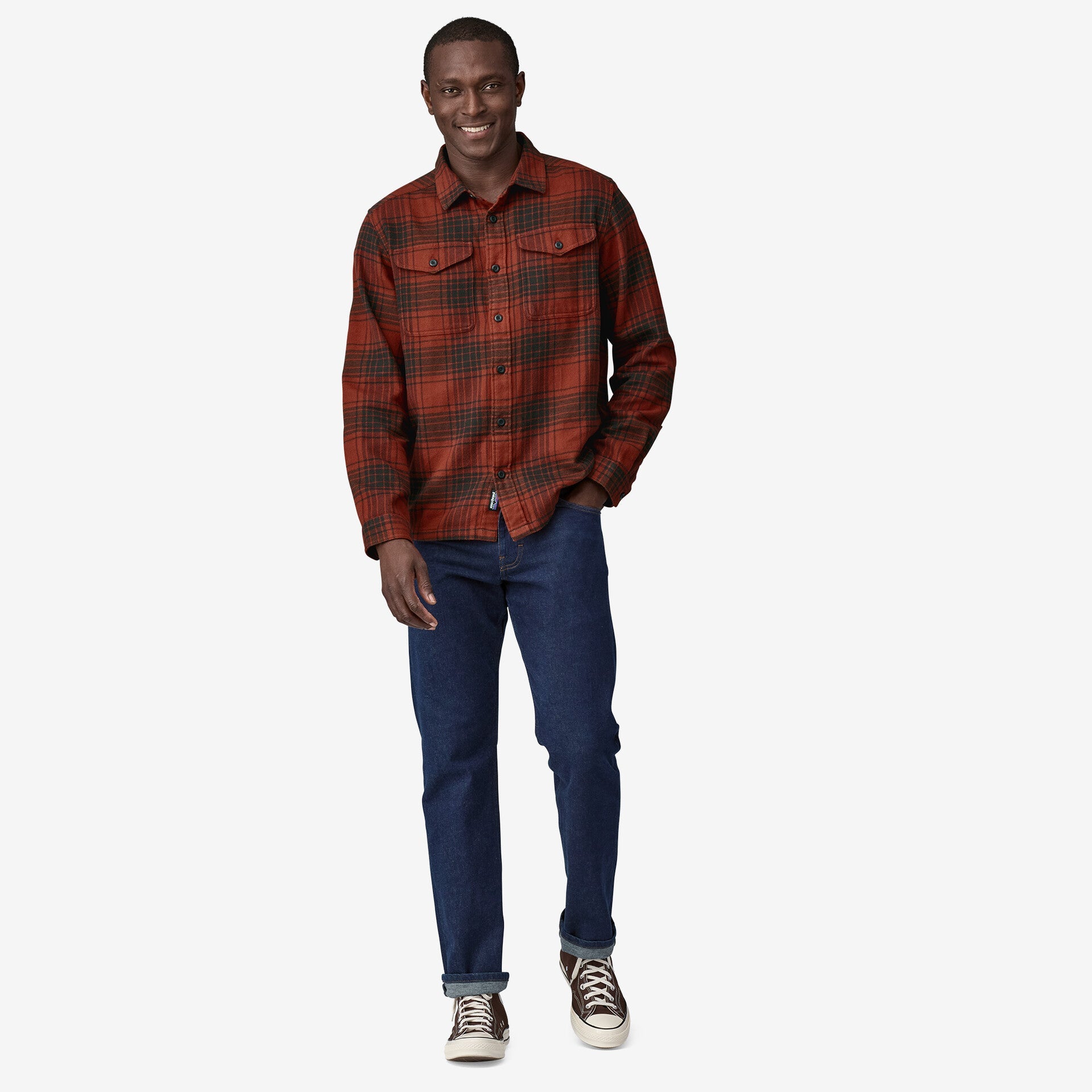 Patagonia Camicia mod. Fjord Flannel Shirt Men cod. 42401 col. Cascade: Burnished Red