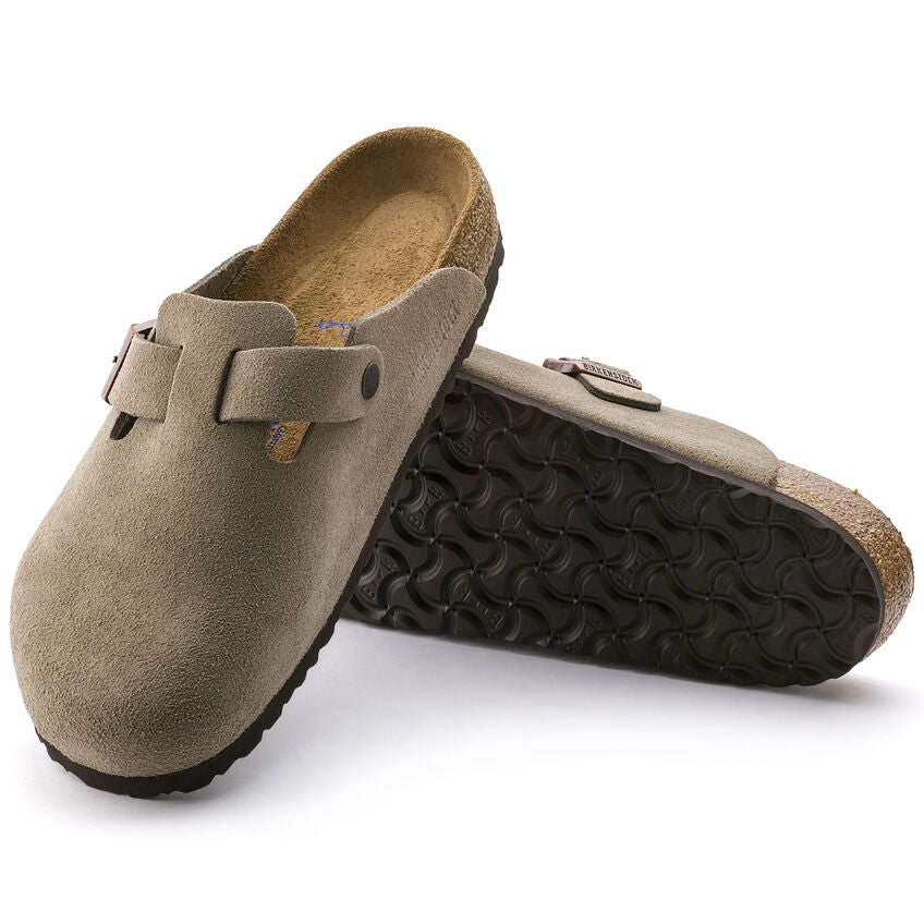 Unisex Boston Soft Footbed Suede Leather Taup Regular/Wide