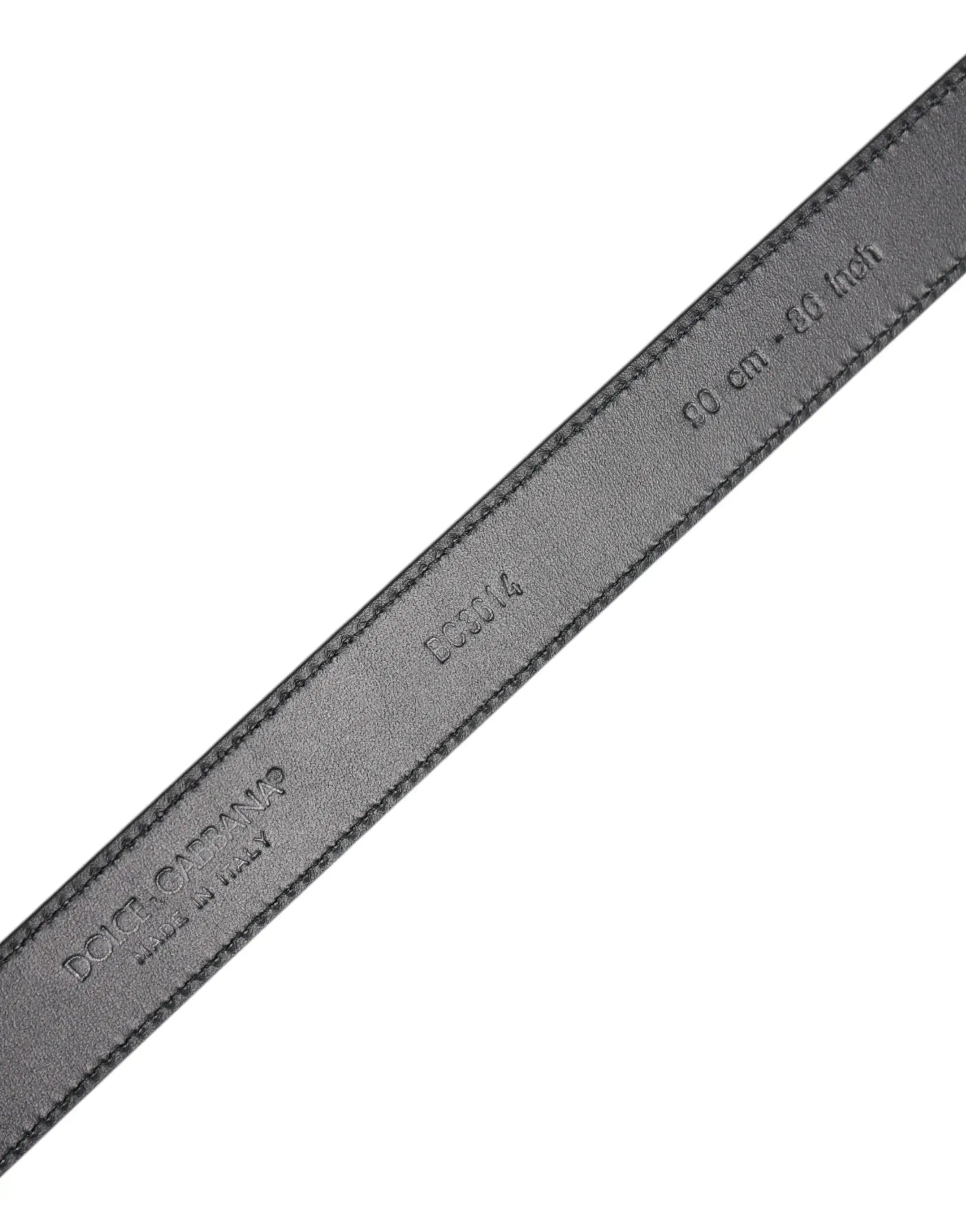 Dolce & Gabbana Black Calf Leather Classic Metal Buckle Belt