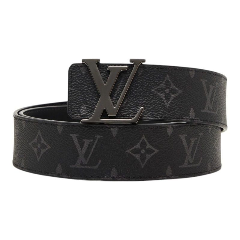 Louis Vuitton Monogram Eclipse Belt LV Initial 40 mm Reversible 38 Black Leather