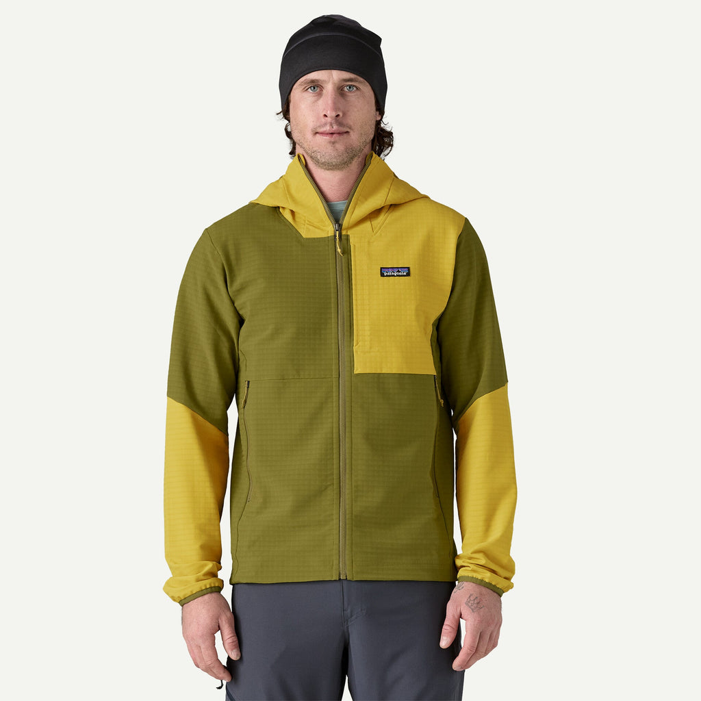 PATAGONIA Men's R1® TechFace Fleece Hoody cod. 83578 GRAZE GREEN