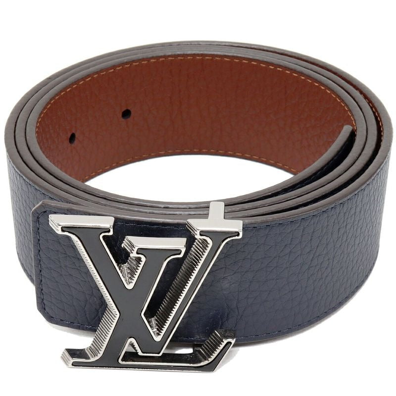Louis Vuitton Belt Taurillon Leather Navy Brown Tilt Reverse