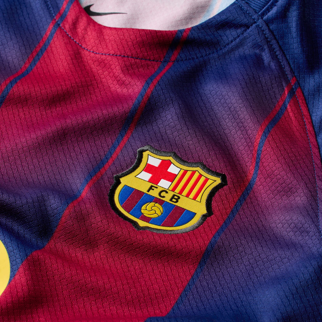 Nike FC Barcelona 2025/26 Stadium Home Little Kids' Soccer Replica 3-Piece Kit