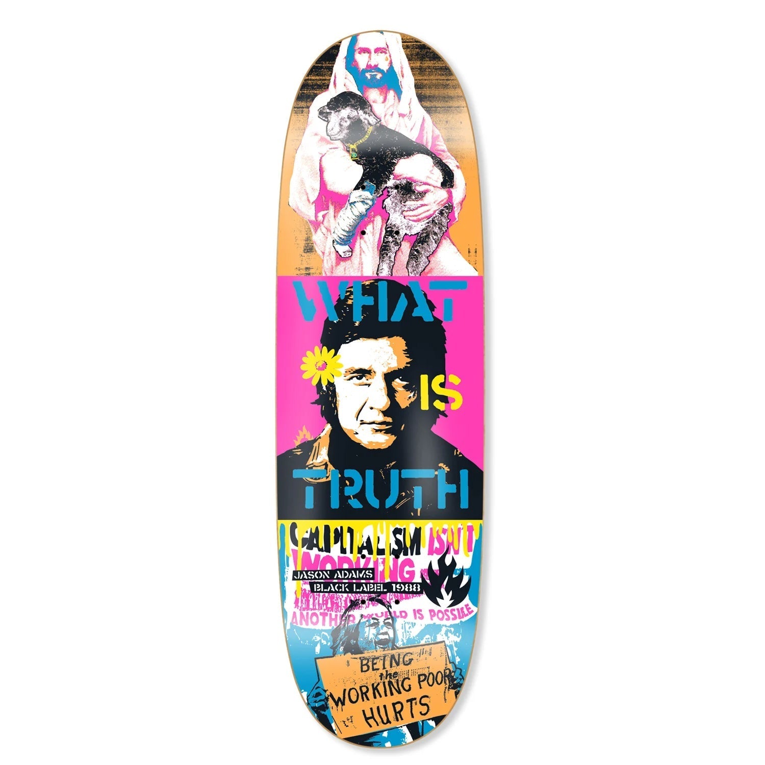 Black Label Skateboard Deck Jason Adams Truth Custom Egg Pink 9.5" x 32.5"
