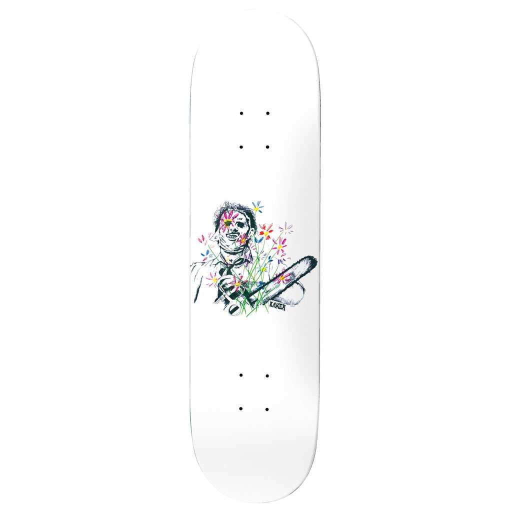 Baker Skateboard Deck Casper Brooker Texas Flowers White 8.5" x 32"
