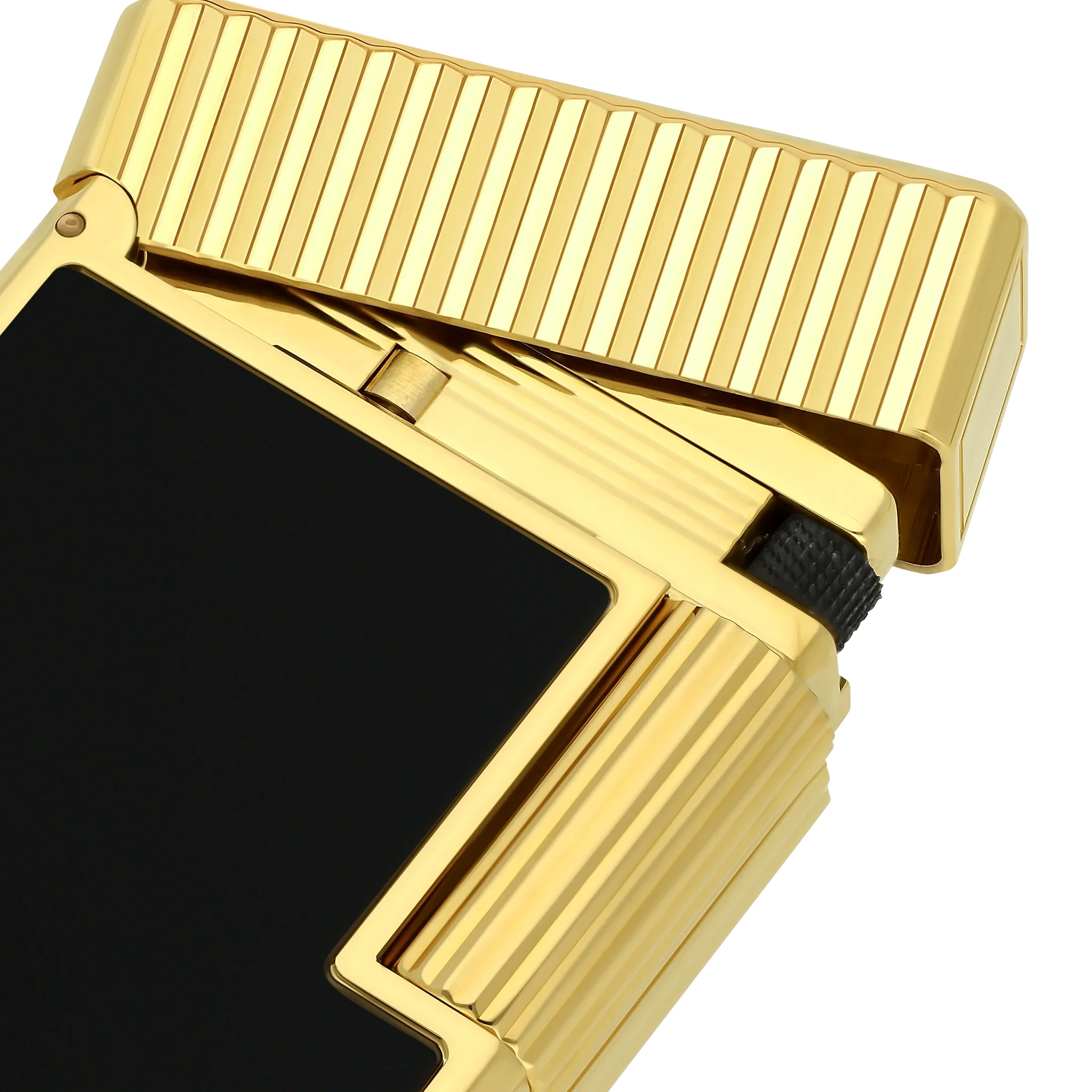 S.T. Dupont Ligne 1 Black Lacquered Gold Lighter/Briquet C14120