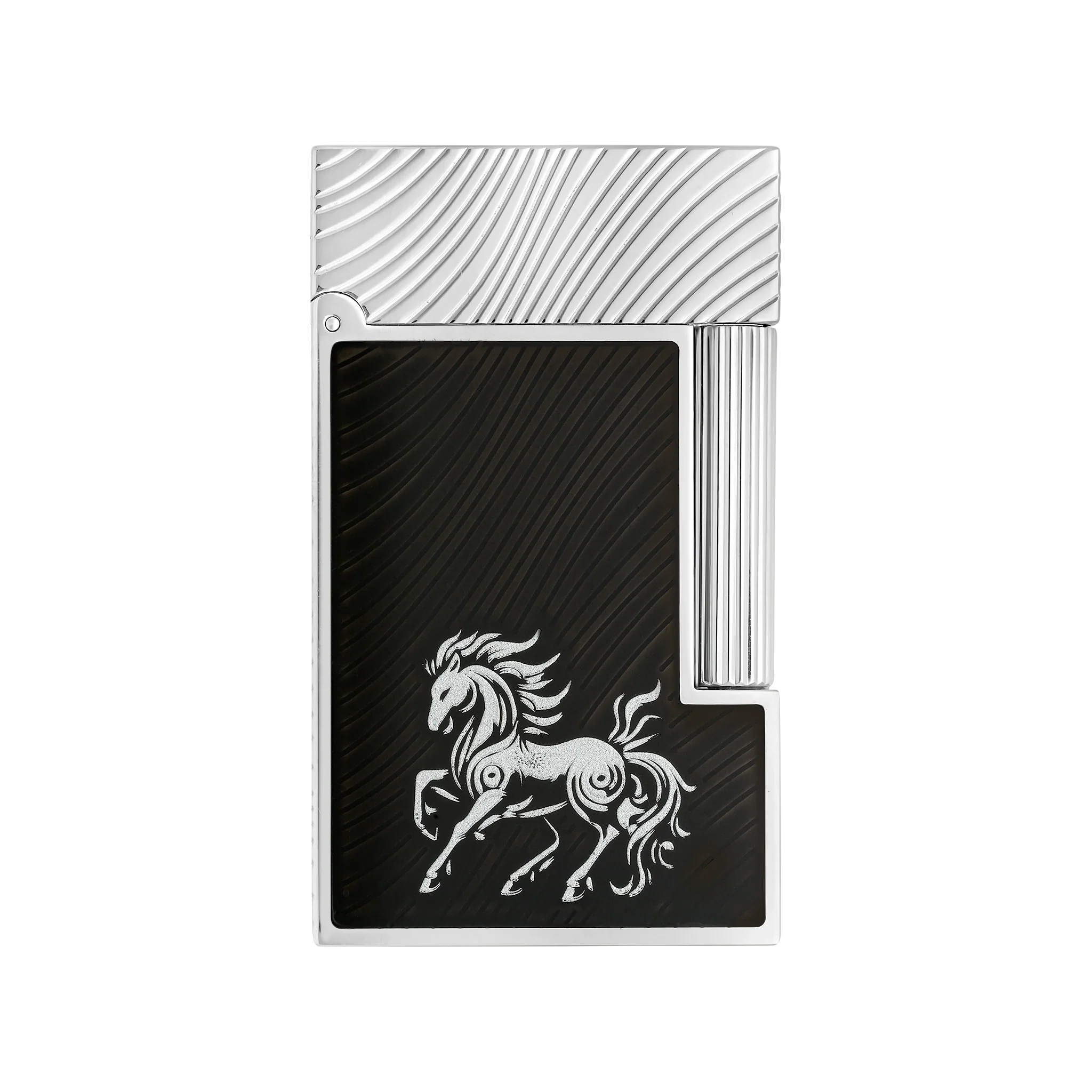 S.T. DUPONT Ligne 2 Horse Mane Guilloche Black/PAL Lighter/Briquet C16088CL
