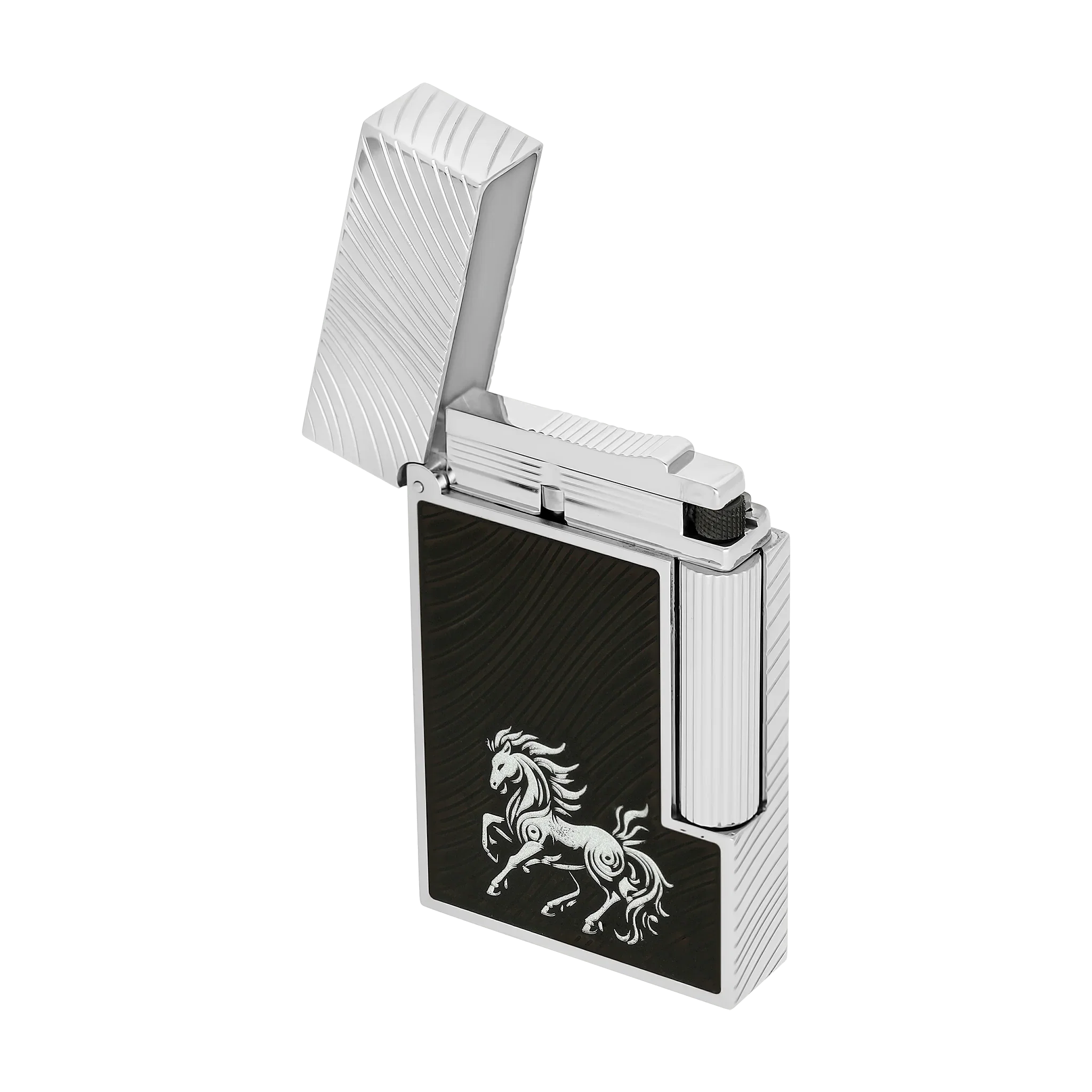 S.T. DUPONT Ligne 2 Horse Mane Guilloche Black/PAL Lighter/Briquet C16088CL