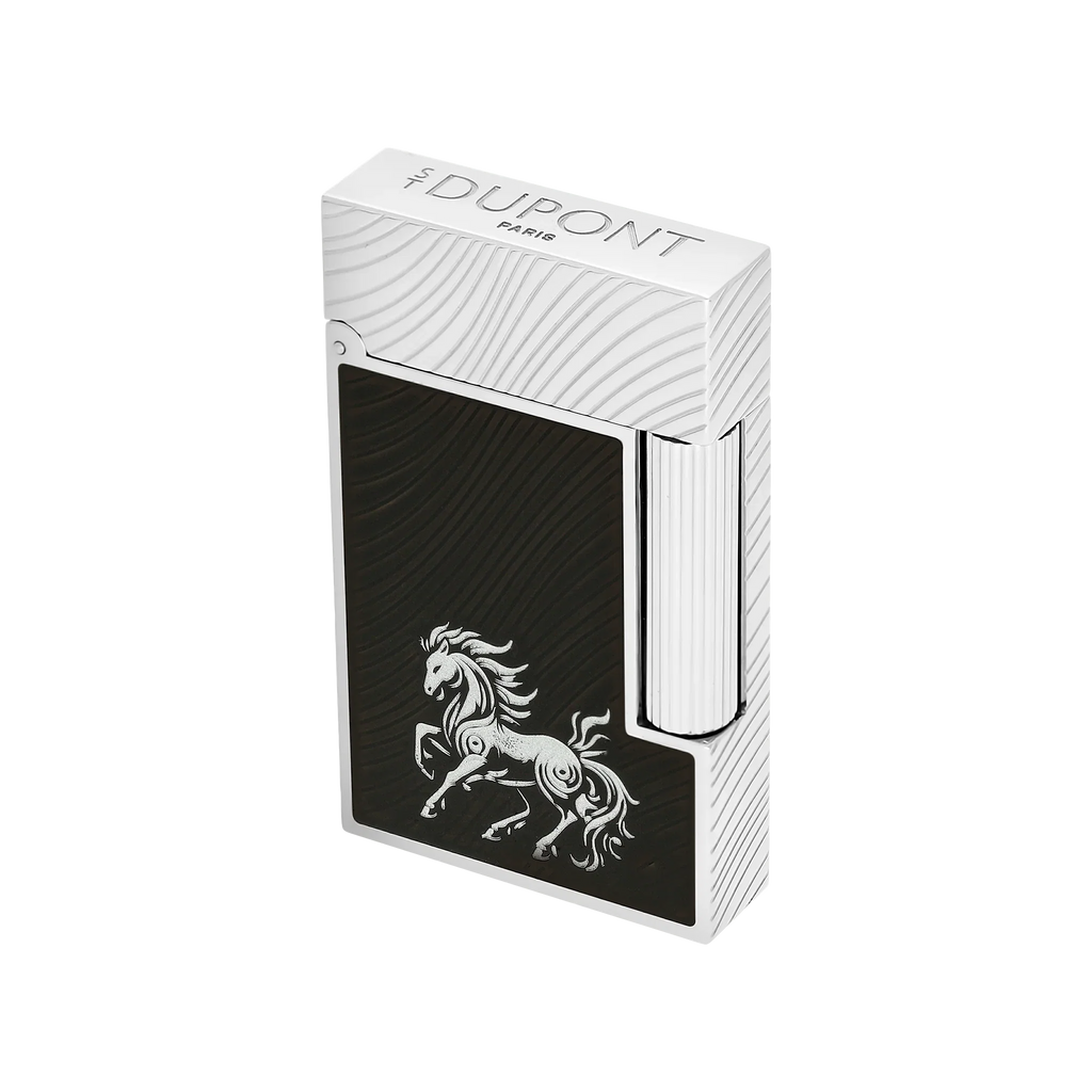 S.T. DUPONT Ligne 2 Horse Mane Guilloche Black/PAL Lighter/Briquet C16088CL