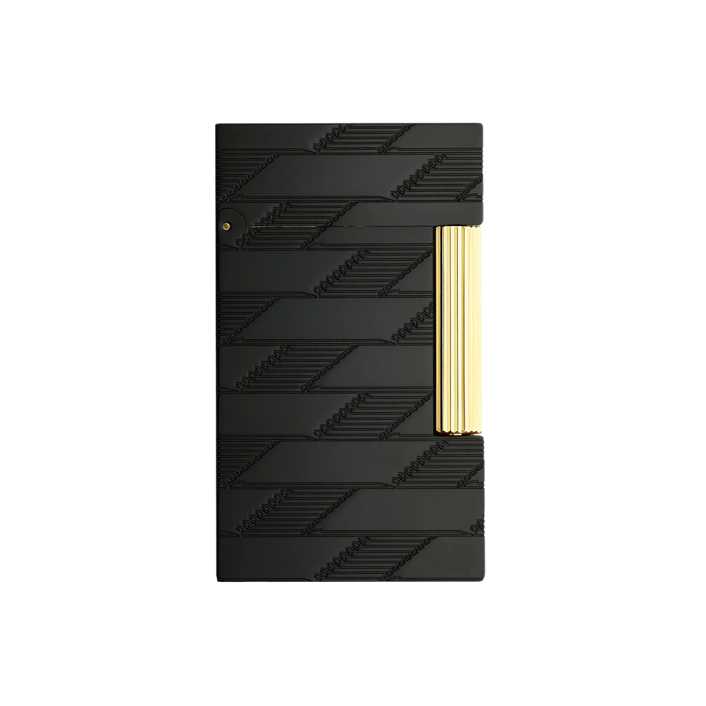 S.T. DUPONT Ligne 2 Monogram 1872 Black Guilloche Lighter/Briquet C16179