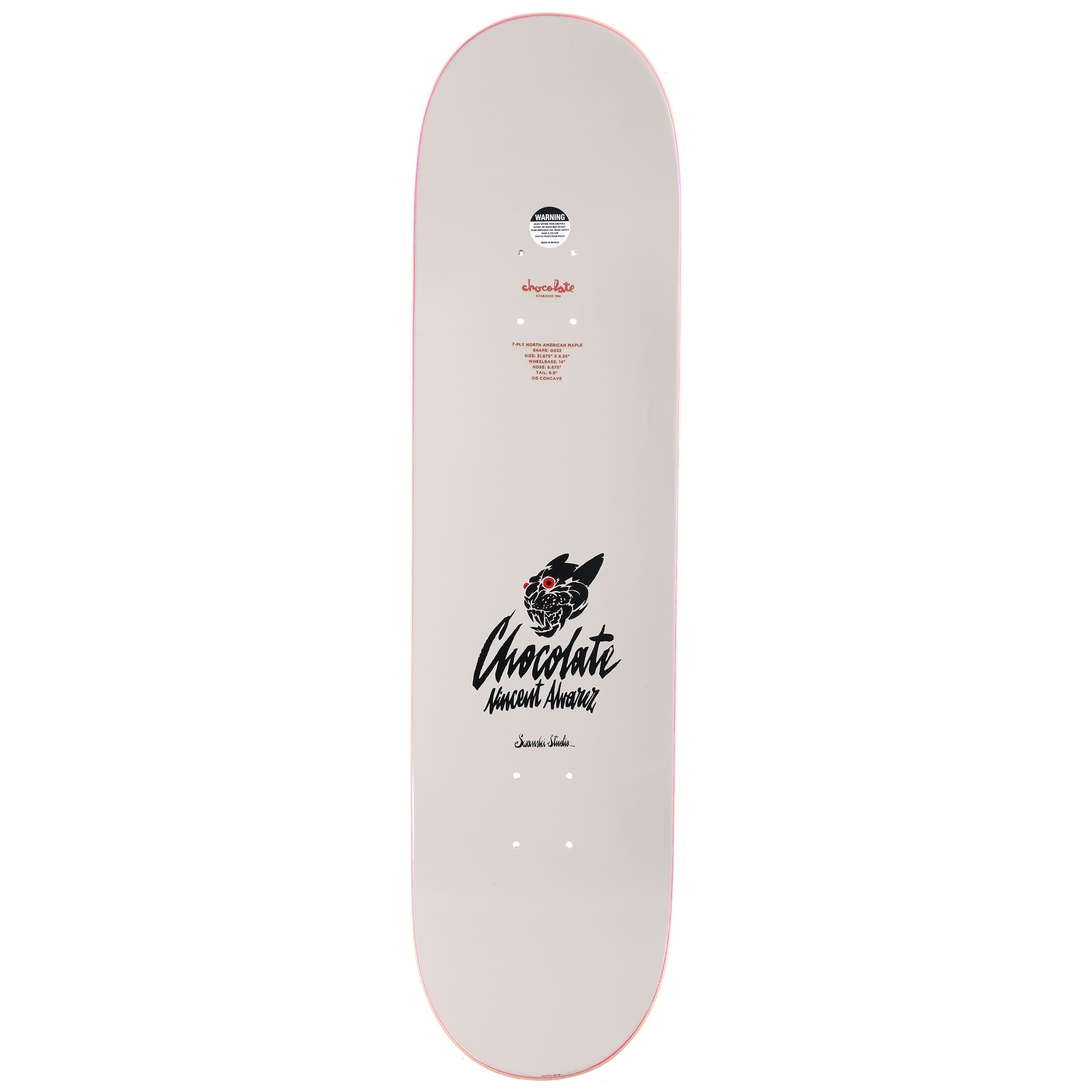 Chocolate Skateboard Deck Alvarez Swanksi Panther Twin 8.5" x 31.875"