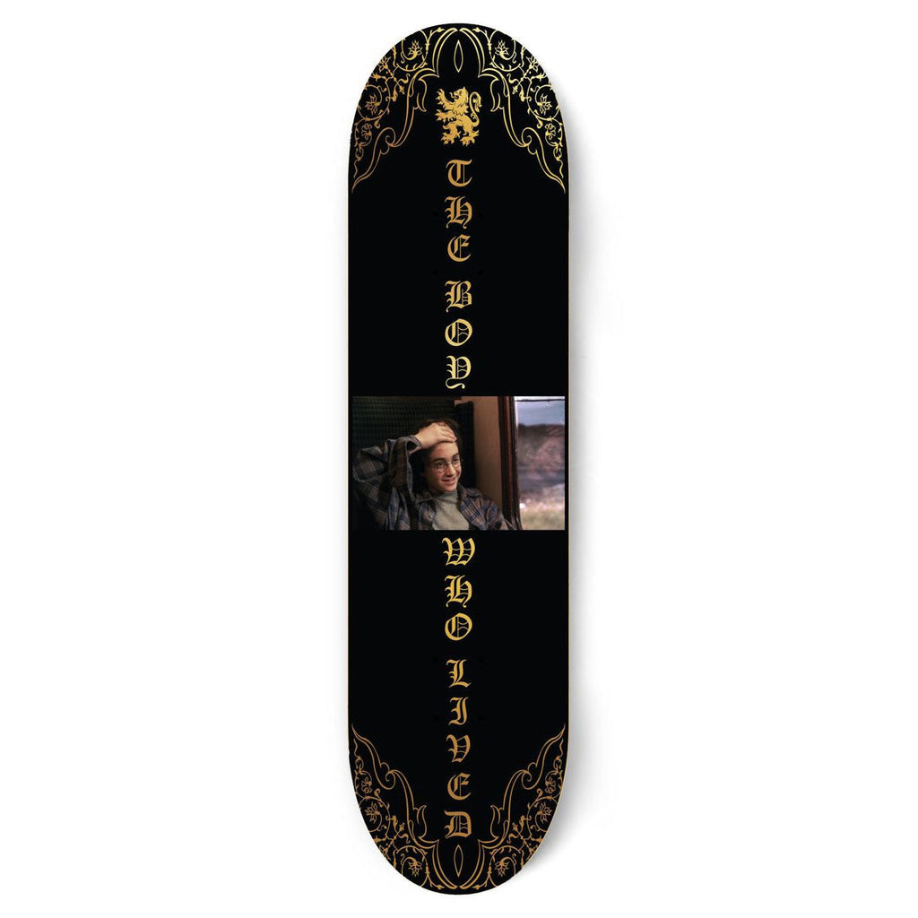Color Bars Skateboard Deck Harry Potter Boy Who Lived Skate Gold Foil 8.38"