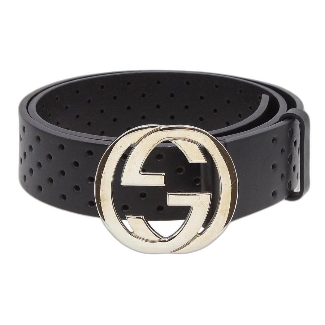 Gucci Interlocking Perforated Leather Belt